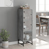 Betongrauer Schrank mit Glastüren Kayleigh 35x37x120cm