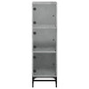 Betongrauer Schrank mit Glastüren Kayleigh 35x37x120cm
