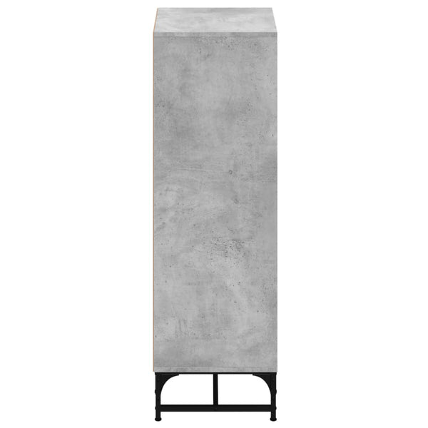 Betongrauer Schrank mit Glastüren Kayleigh 35x37x120cm