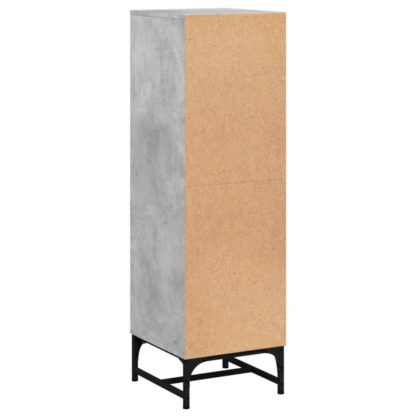 Betongrauer Schrank mit Glastüren Kayleigh 35x37x120cm