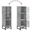 Betongrauer Schrank mit Glastüren Kayleigh 35x37x120cm