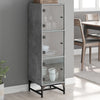 Betongrauer Schrank mit Glastüren Kayleigh 35x37x120cm