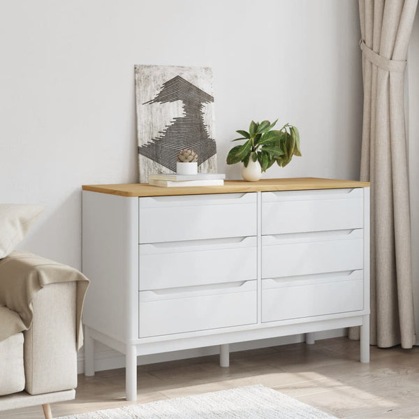 Weiße Kommode Floro Boboia (Kiefer)