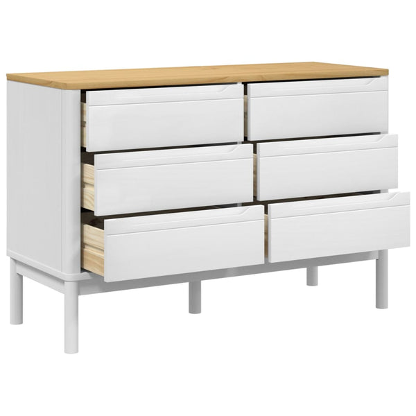 Weiße Kommode Floro Boboia (Kiefer)
