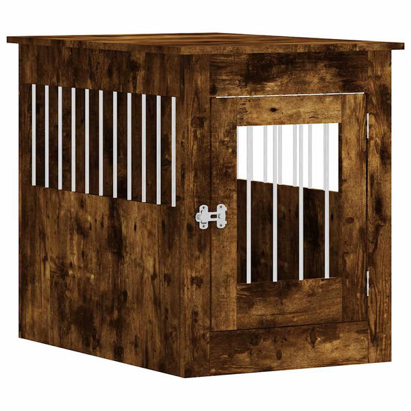 Hundebox/Möbel Lebada 55x80x68cm aus geräucherter Eiche (Holz)