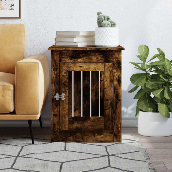 Hundebox/Möbel Lebada 55x80x68cm aus geräucherter Eiche (Holz)