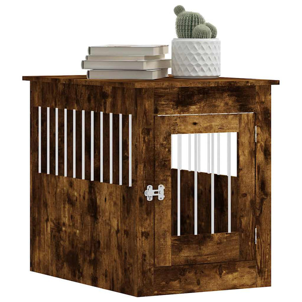 Hundebox/Möbel Lebada 55x80x68cm aus geräucherter Eiche (Holz)