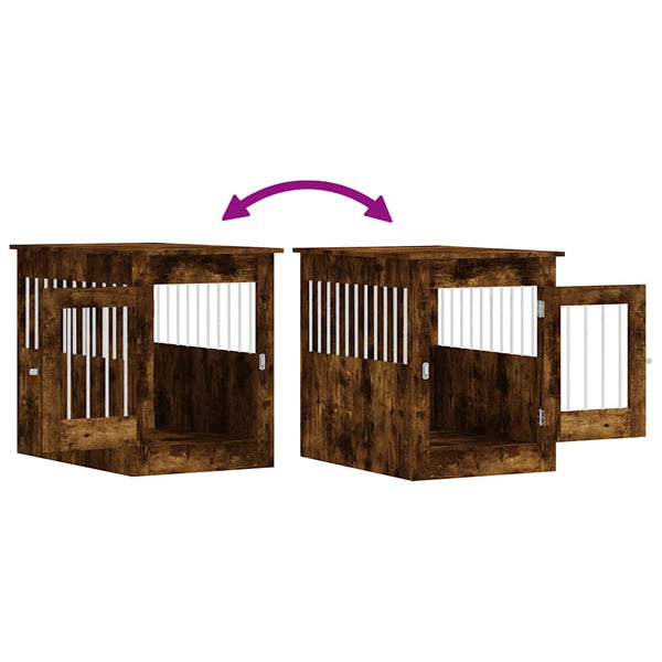Hundebox/Möbel Lebada 55x80x68cm aus geräucherter Eiche (Holz)