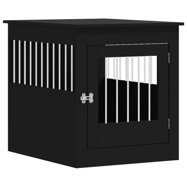 Schwarzer Hundekäfig/-möbel Lebada 64,5x80x71cm (Holz)