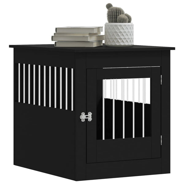 Schwarzer Hundekäfig/-möbel Lebada 64,5x80x71cm (Holz)
