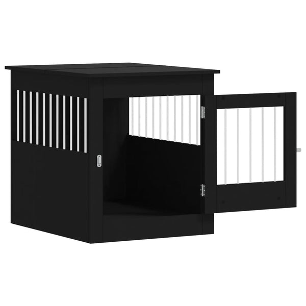 Schwarzer Hundekäfig/-möbel Lebada 64,5x80x71cm (Holz)