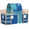 Blaues Kinderhochbett mit Tunnel Gavra 90x190cm (Kiefer)