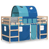 Blaues Kinderhochbett mit Tunnel Gavra 90x190cm (Kiefer)