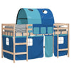 Blaues Kinderhochbett mit Tunnel Gavra 90x190cm (Kiefer)