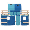 Blaues Kinderhochbett mit Tunnel Gavra 90x190cm (Kiefer)