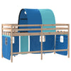 Blaues Kinderhochbett mit Tunnel Gavra 90x190cm (Kiefer)
