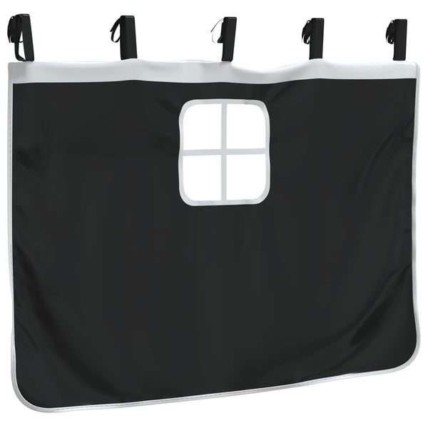 Schwarz-weißes Hochbett mit Vorhängen, Tunnel und Turm Walker (Polyester)