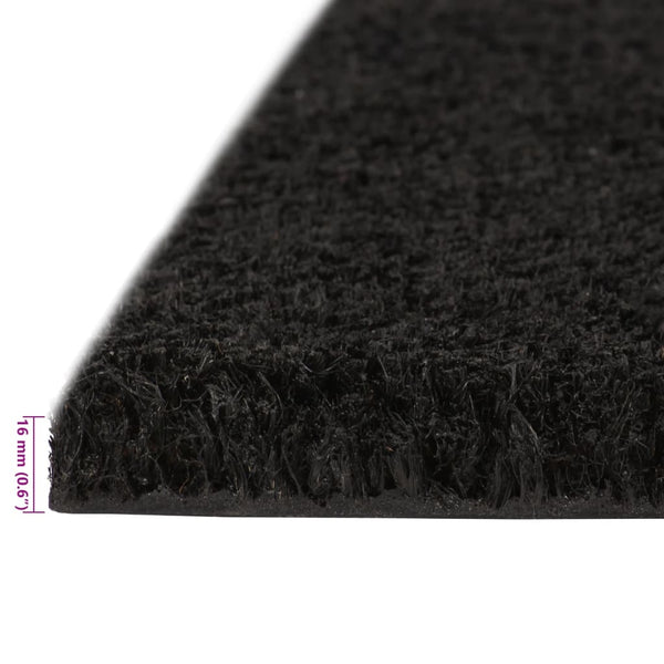 Schwarze Fußmatte Tilie 100x300cm (getuftete Kokosfaser)