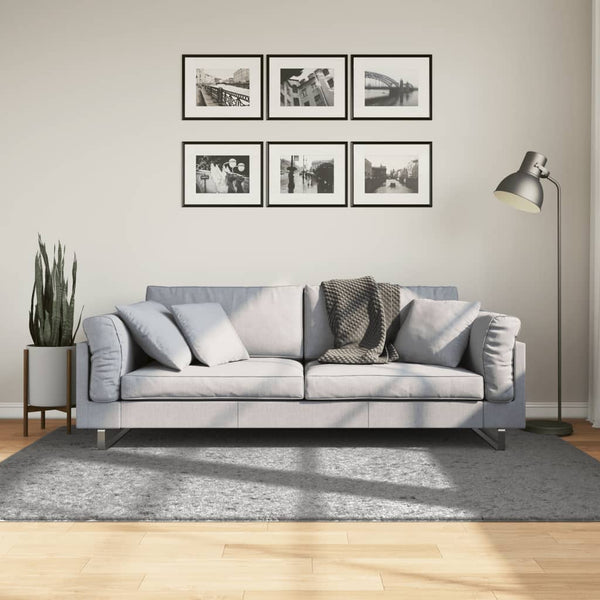 Harmaa pörrömatto Mg 140x200cm (korkeanukkainen moderni)
