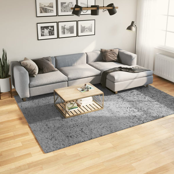 Harmaa pörrömatto korkeanukkainen moderni Mg 200x280cm