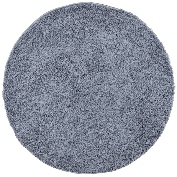 Blauer Hochflorteppich modern Mg Ø 100cm