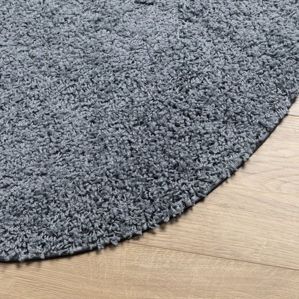 Blauer Hochflorteppich modern Mg Ø 100cm