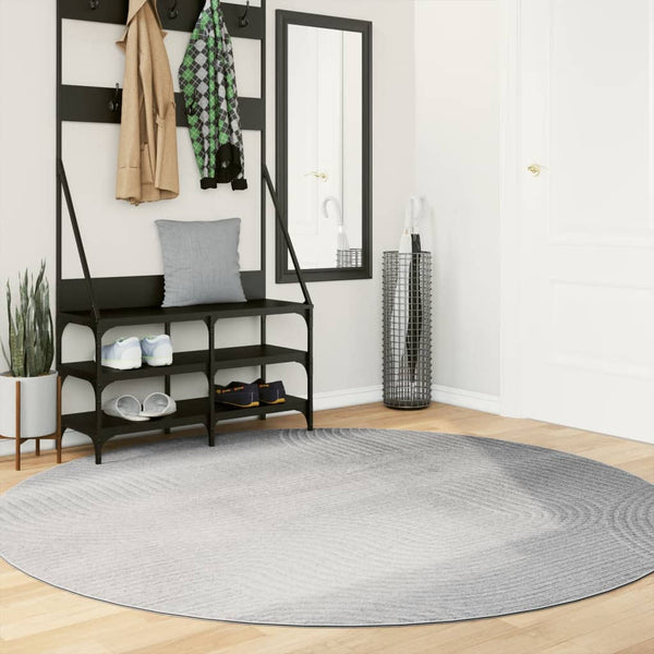 Grauer Teppich Iza Kurzflor skandinavisch Ahad Ø 200cm