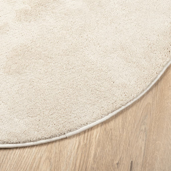 Beige Teppich Oviedo Kurzflor Pinkey Ø 120cm