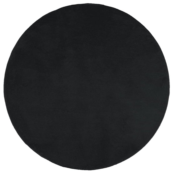 Schwarzer Teppich Oviedo Kurzflor Pinkey Ø 160cm