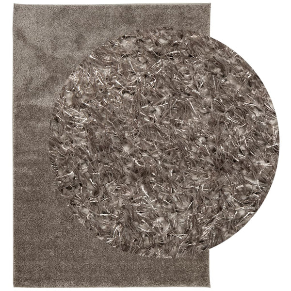 Grauer Hochflor-Teppich Istan glänzend Inhan 120x170cm