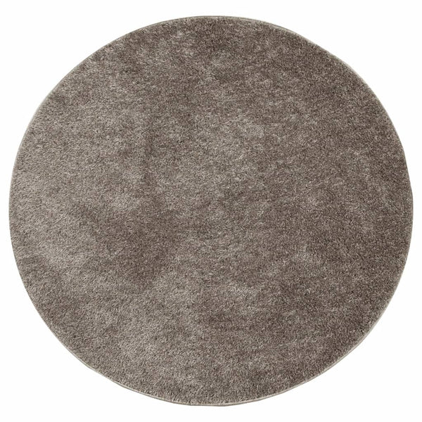 Grauer Teppich Istan Hochflor glänzend Inhan Ø 100cm