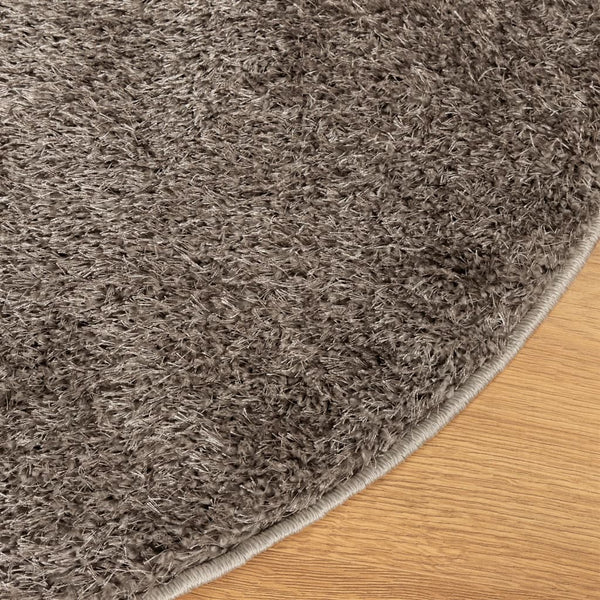 Grauer Teppich Istan Hochflor glänzend Inhan Ø 100cm
