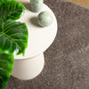 Grauer Teppich Istan Hochflor glänzend Inhan Ø 100cm