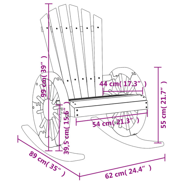 Schaukelstühle Apetroaie Adirondack (2 Stück Fichte)