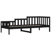 Schwarzes Schlafsofa Stereana 80x200cm (Kiefer)