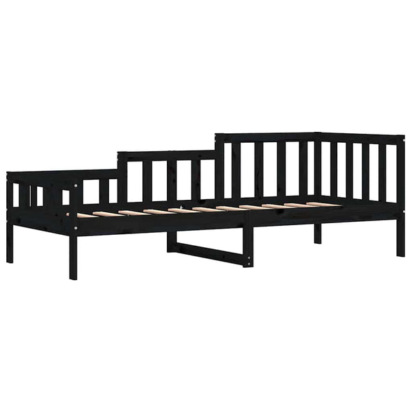 Schwarzes Schlafsofa Stereana 80x200cm (Kiefer)