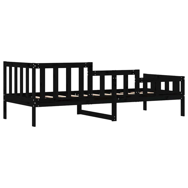 Schwarzes Schlafsofa Stereana 80x200cm (Kiefer)