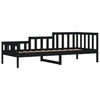 Schwarzes Schlafsofa Stereana 90x190cm (Kiefer)