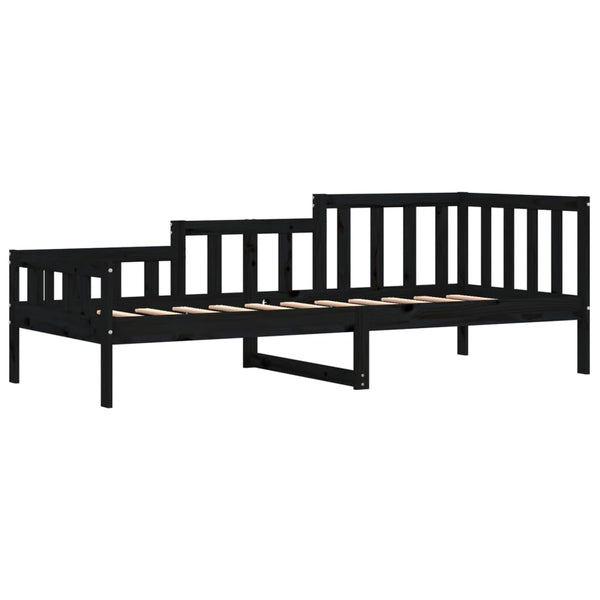 Schwarzes Schlafsofa Stereana 90x190cm (Kiefer)