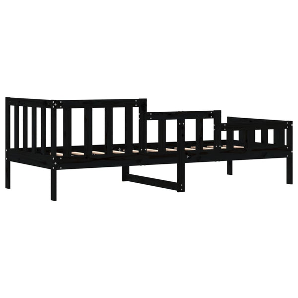 Schwarzes Schlafsofa Stereana 90x190cm (Kiefer)