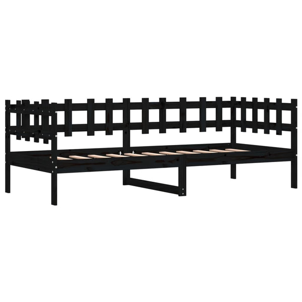 Schwarzes Schlafsofa Iuvenale 80x200cm (Kiefer)