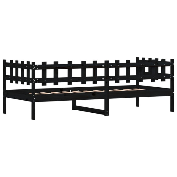 Schwarzes Schlafsofa Iuvenale 80x200cm (Kiefer)