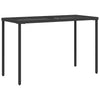 Schwarzer Gartentisch mit Glasplatte Marghiolisa 115x54x74cm (Polyrattan)