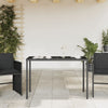 Schwarzer Gartentisch mit Glasplatte Marghiolisa 115x54x74cm (Polyrattan)