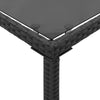 Schwarzer Gartentisch mit Glasplatte Marghiolisa 115x54x74cm (Polyrattan)