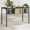 Schwarzer Gartentisch mit Glasplatte Marghiolisa 115x54x74cm (Polyrattan)