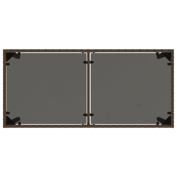 Brauner Gartentisch Marghiolisa 115x54x74cm (Polyrattan)
