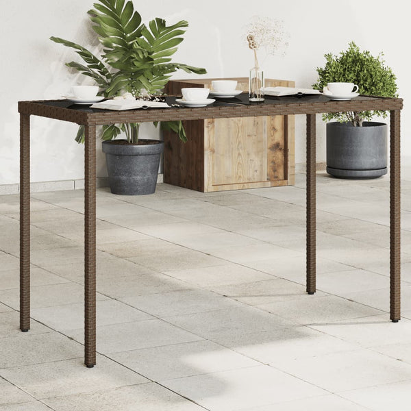 Brauner Gartentisch Marghiolisa 115x54x74cm (Polyrattan)