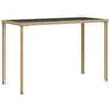 Beiger Gartentisch Marghiolisa 115x54x74cm (Glasplatte Polyrattan)