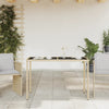Beiger Gartentisch Marghiolisa 115x54x74cm (Glasplatte Polyrattan)